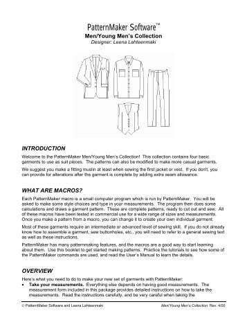 PatternMaker Garment Collection - PatternMaker Software