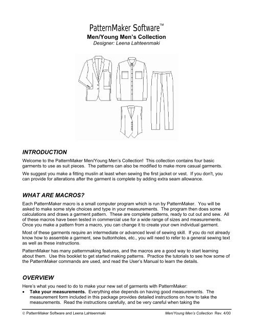 PatternMaker Garment Collection - PatternMaker Software