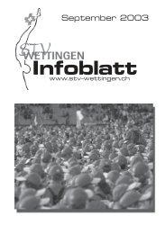 Infoblatt September 2003 - Turnverein STV Wettingen