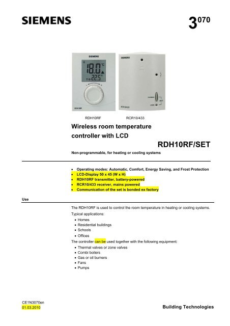 3070 RDH10RF/SET - Industry UK - Siemens