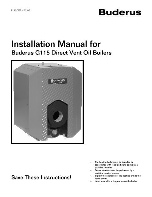 Installation Manual for - Buderus