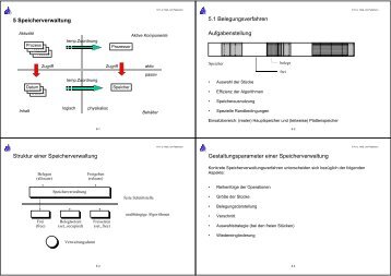 5 Speicherverwaltung 5.1 Belegungsverfahren Aufgabenstellung ...