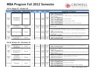 MBA Program Fall 2012 Semester - Biola - Biola University