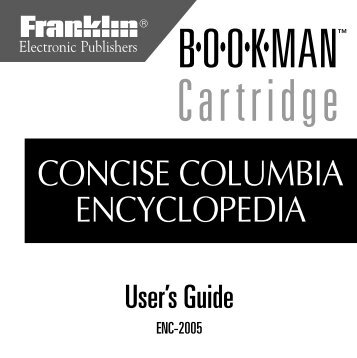 Concise Columbia Encyclopedia - Franklin Electronic Publishers