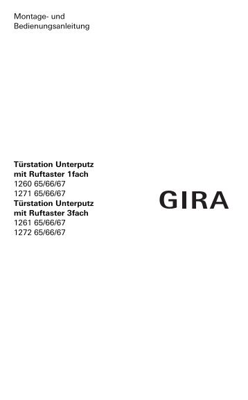 Installationsanleitung zu Gira 127166 TX44 TÃƒÂ¼rstation - Avolta.de