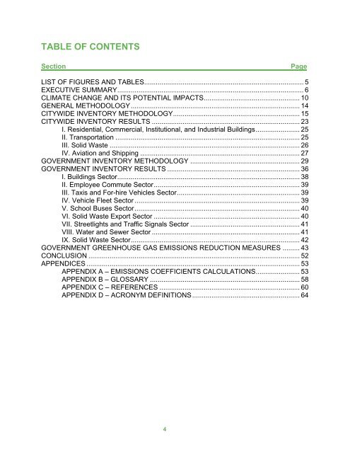 GREENHOUSE GAS EMISSIONS - The Sallan Foundation