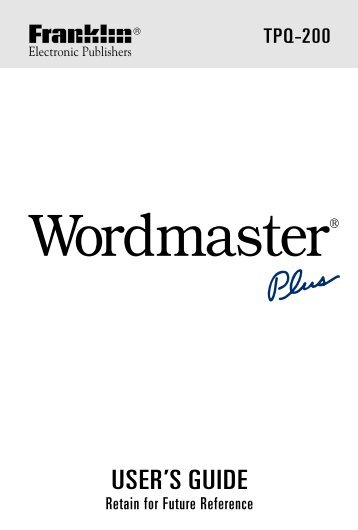 Wordmaster - Franklin Electronic Publishers