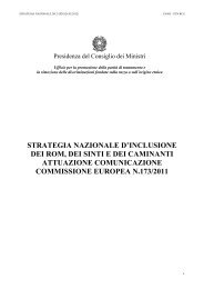 STRATEGIA NAZIONALE D'INCLUSIONE DEI ROM, DEI SINTI E ...