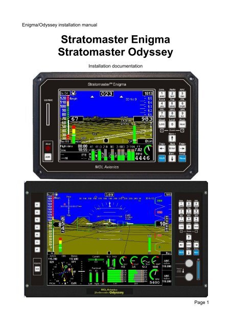 Enigma/Odyssey installation manual - MGL Avionics