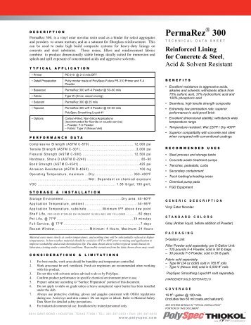 PermaRez Â® 300 - Technical Data Sheet - PolySpec