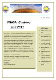 FGASA, Gauteng and 2011