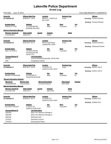 Arrest Log