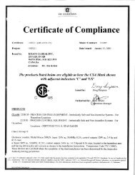 CSA Certificate of Compliance - Micon 500C - Kraus Global