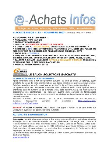 LE SALON SOLUTIONS E-ACHATS - eAchats Infos