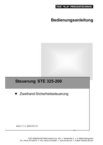 Bedienungsanleitung Steuerung STE 325-200 - TOX ...