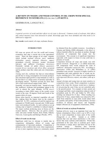 a review on weeds and weed control in - Agricultura Tropica et ...