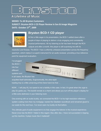 Bryston BCD-1 CD player