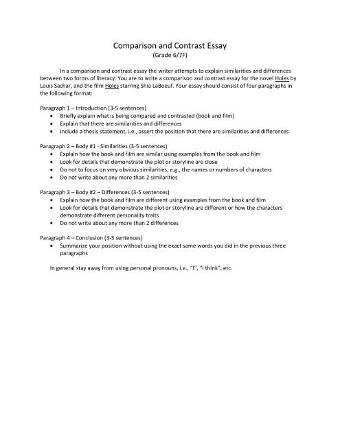 how to conclude compare and contrast essay