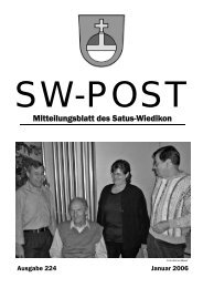 Mitteilungsblatt des Satus-Wiedikon