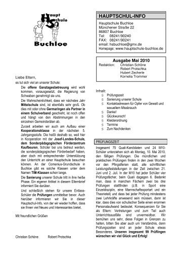 Ausgabe Mai 2010 - Mittelschule Buchloe