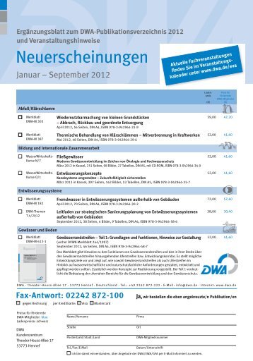 Fax-Antwort - DWA - Deutsche Vereinigung für Wasserwirtschaft ...