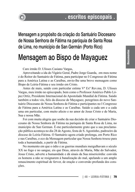 Vibrante apelo de D. António Marto - Diocese Leiria-Fátima