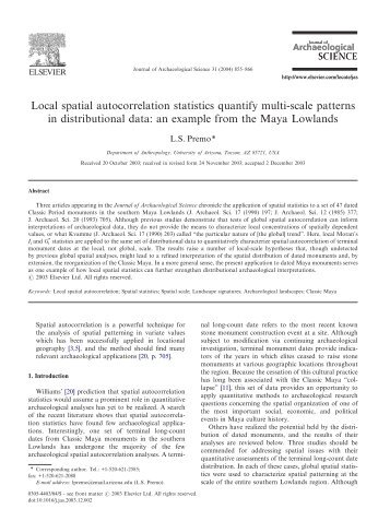 Local spatial autocorrelation statistics quantify multi-scale patterns in ...