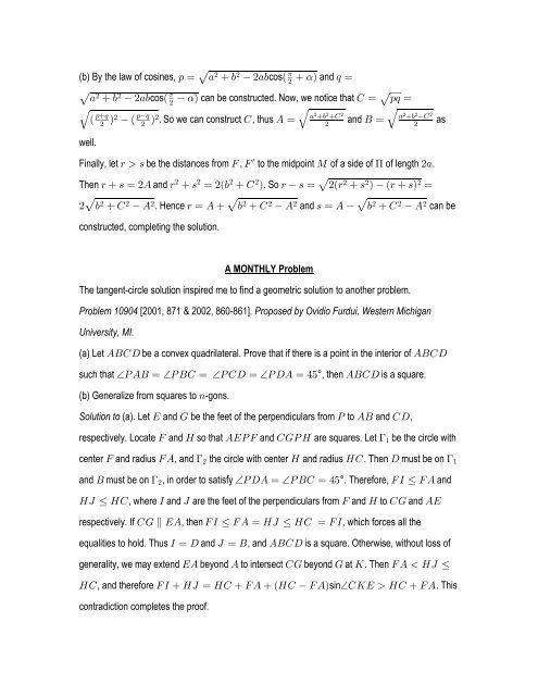 The Enjoyment of Elementary Geometry Li Zhou ... - MAA Sections