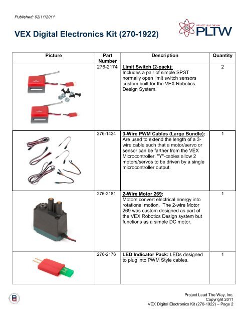 VEX Digital Electronics Kit (270-1922) - Project Lead the Way