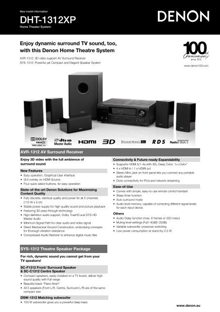 DHT-1312XP - Denon UK