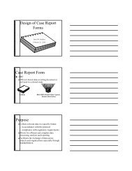 Design of Case Report Forms