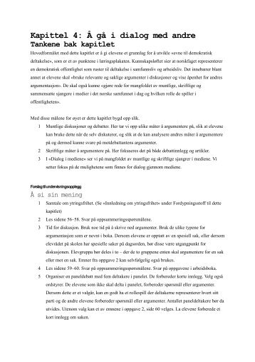 Kapittel 4: Ã gÃ¥ i dialog med andre (PDF) - Signatur