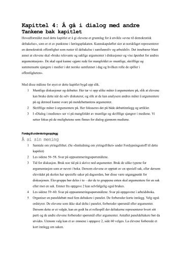 Kapittel 4: Ã gÃ¥ i dialog med andre (PDF) - Signatur