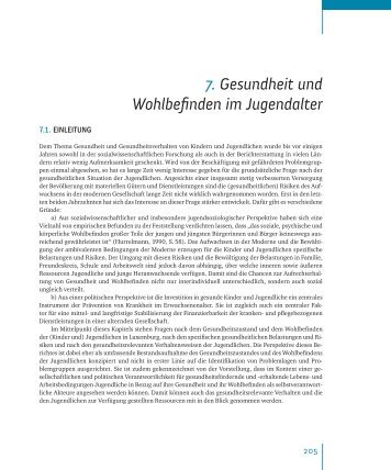 Chapitre 7 : Gesundheit und Wohlbefinden im Jugendalter