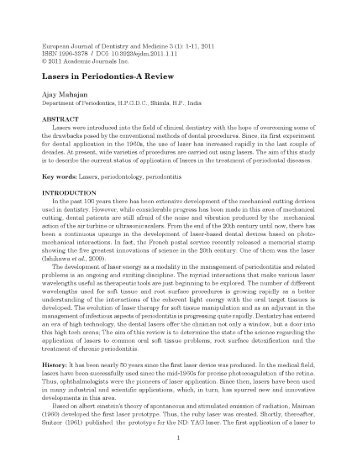 Lasers in Periodontics-A Review Ajay Mahajan