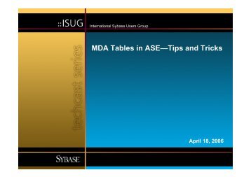 View the Presentation (PDF) - Sybase