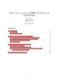 Quick reference guide on PLUMED with Quantum ESPRESSO