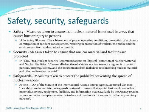 Managing Safety, Security, and Safeguards Risks