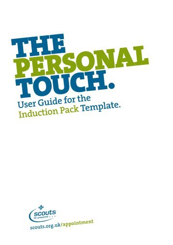 User Guide for the Induction Pack Template. - The Scout Association