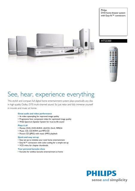HTS3300/98 Philips DVD home theater system with Easy-fit ...