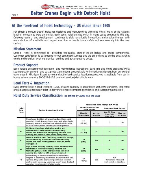 Detroit Hoist Brochure