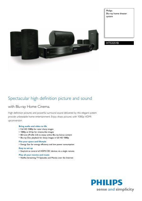 HTS3251B/F7 Philips Blu-ray home theater system