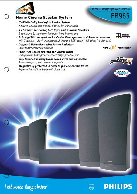 Home Cinema Speaker System - Philips