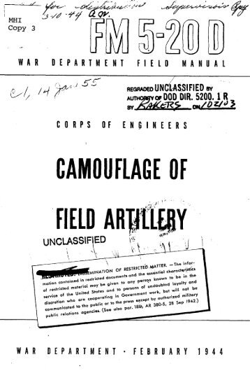 FM 5-20D Camouflage of Field Artillery 1944 - CIE Hub