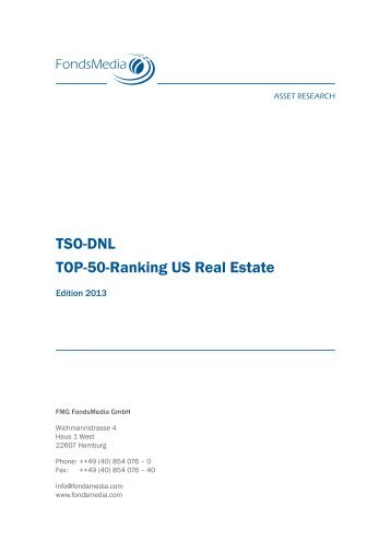 TSO DNL TOP 50 US Real Estate Ranking - Edition 2013 - dnl-invest