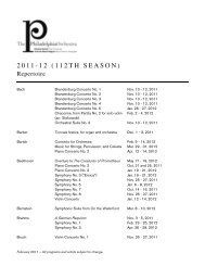 2011-2012 Season Repertoire - The Philadelphia Orchestra