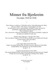 Minner fra Bjerkreim - Bjerkreim.info