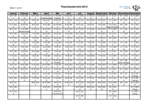 Theorieplan 2013 - Fahrschule Maus in Simmerath