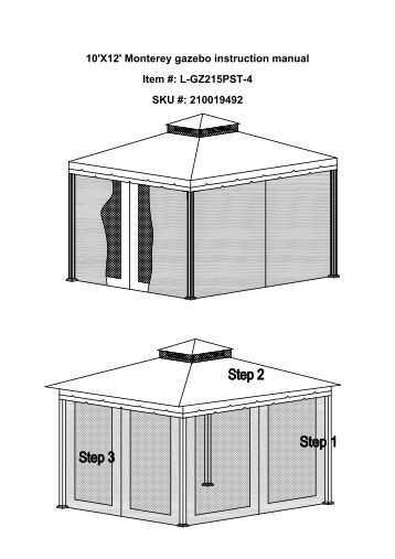 11'x13' South Hampton Gazebo instruction manual Item ... - Big Lots - 10'X12' Monterey gazebo instruction manual Item #: L ... -