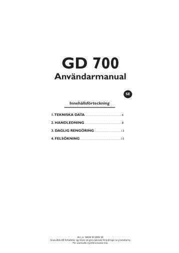 GD 700 - Granuldisk